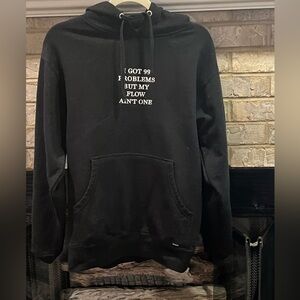 Sauce Black Hoodie with White Text size Small